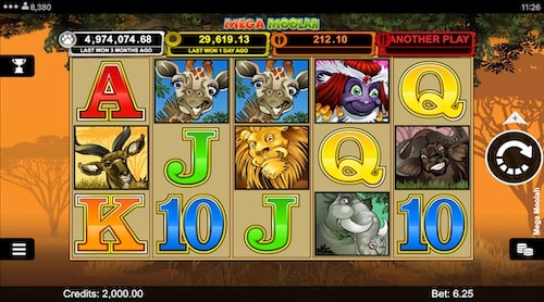 Mega Moolah game screenshot