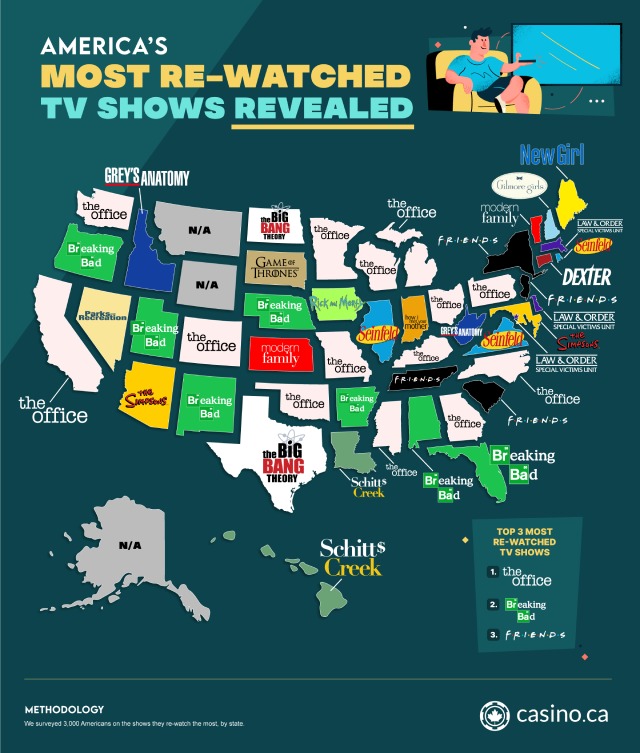 America's Most Re-watched TV Shows, by State